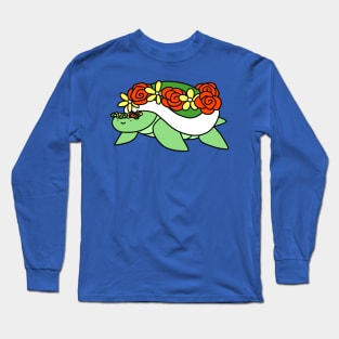 Flower Crown Turtle Long Sleeve T-Shirt